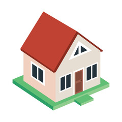 isometric house facade