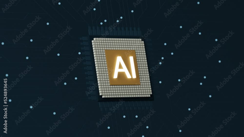 Poster ai, artificial intelligence concept,3d rendering, conceptual image. animation looping