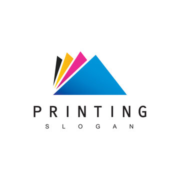 Digital Print Logo Design Template Using Paper Icon