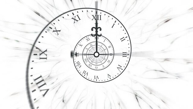 Ghostly black and white time spiral animation
