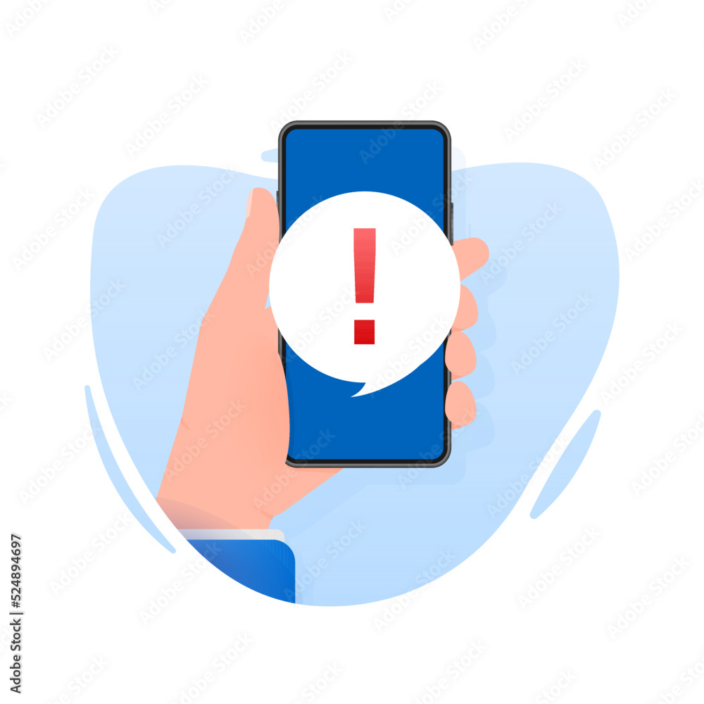 Aufkleber error smartphone vector icon. message notification icon. vector illustration.