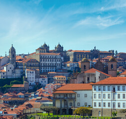 Naklejka na ściany i meble Porto city top view (Portugal).