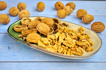 Peeled Walnuts on a plate