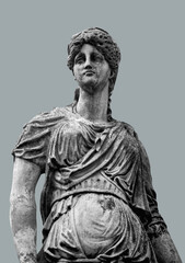 Goddess of of the moon, wildlife, nature and hunting Artemis (Diana). Ancient statue.