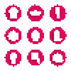 Set Vampire, Eye, Pumpkin and skull, Ghost, Coffin with christian cross, Meat chopper and Zombie mask icon. Vector