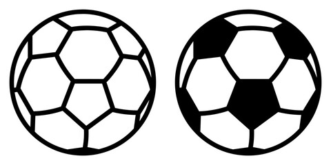 ofvs118 OutlineFilledVectorSign ofvs - soccer ball vector icon . isolated transparent . football sign . sport equipment . black outline and filled version . AI 10 / EPS 10 . g11440 © fotohansel