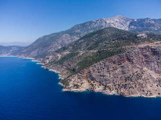 Fototapeta premium beautiful landscape from a drone on the sea, mountains