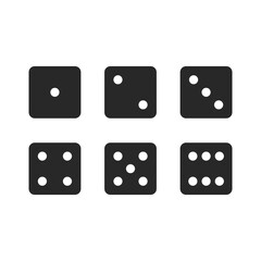 Vector dice icons. Game dice set