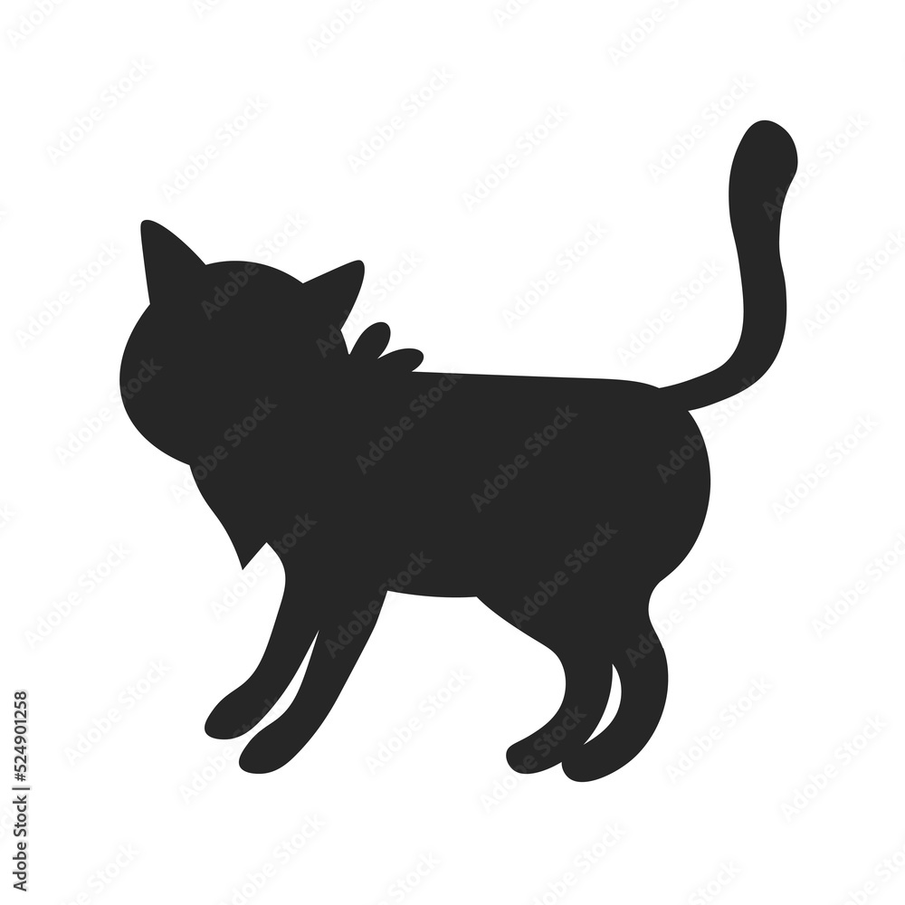 Poster cat vector icon. cat silhouette symbol. linear style sign for mobile concept and web design. house a