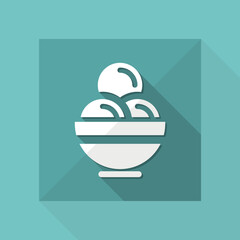 Vector illustration of isolated black and white ice cream icon