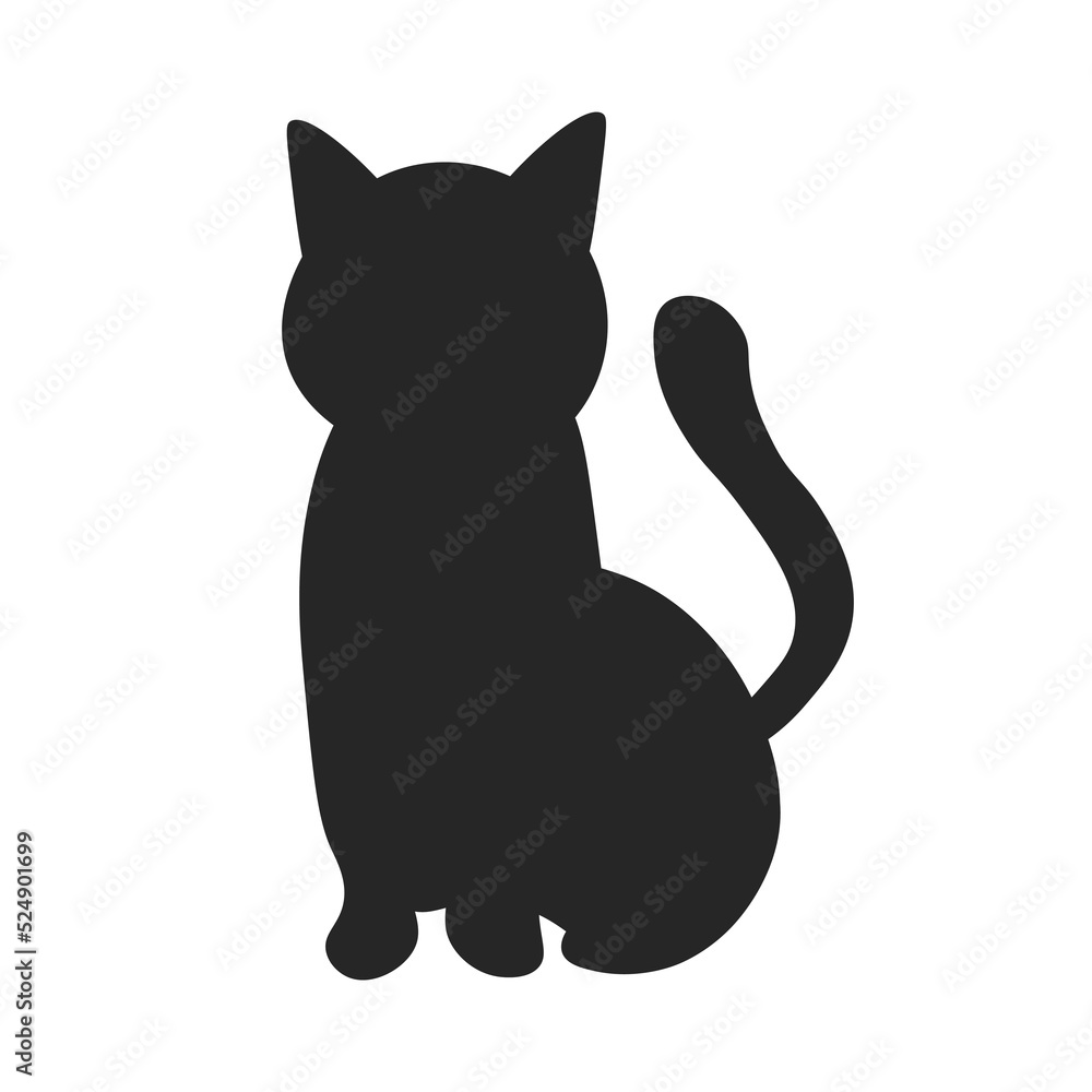 Poster cat vector icon. cat silhouette symbol. linear style sign for mobile concept and web design. house a