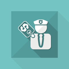 Vector illustration of corrupt policeman single isolated icon