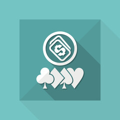 Vector illustration of poker money win icon