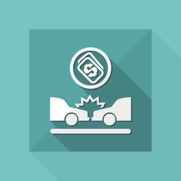 Vector Illustration Of Single Isolated Car Crash Icon