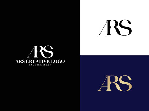 ars logo or sar modern logo, golden, creative, minimal, icon, letter, initials, and monogram logo design. free vector file