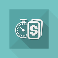 Vector illustration of single isolated time money icon
