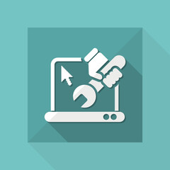 Vector illustration of single isolated Pc repair icon