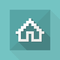 Vector illustration of single isolated pixel pc icon