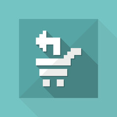 Vector illustration of single isolated pixel pc icon