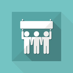 Manifestation of demonstrators or sport supporters - Vector icon for computer website or application