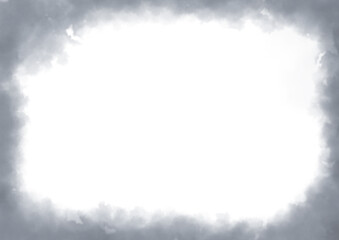 もくもくとしたグレーの水彩風の背景フレーム