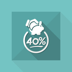 40% Discount label icon