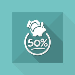 50% Discount label icon