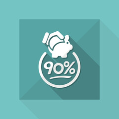 90% Discount label icon