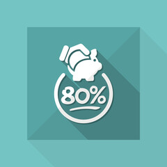 80% Discount label icon