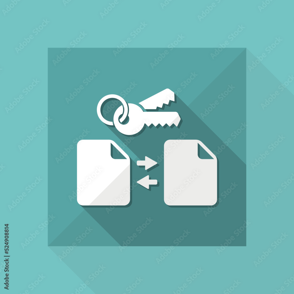 Poster protected data transfer - minimal flat icon