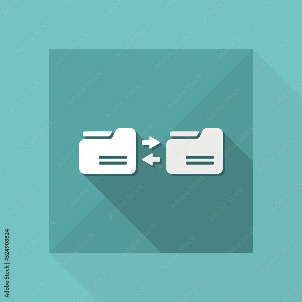 Poster synchronize folders - minimal flat icon