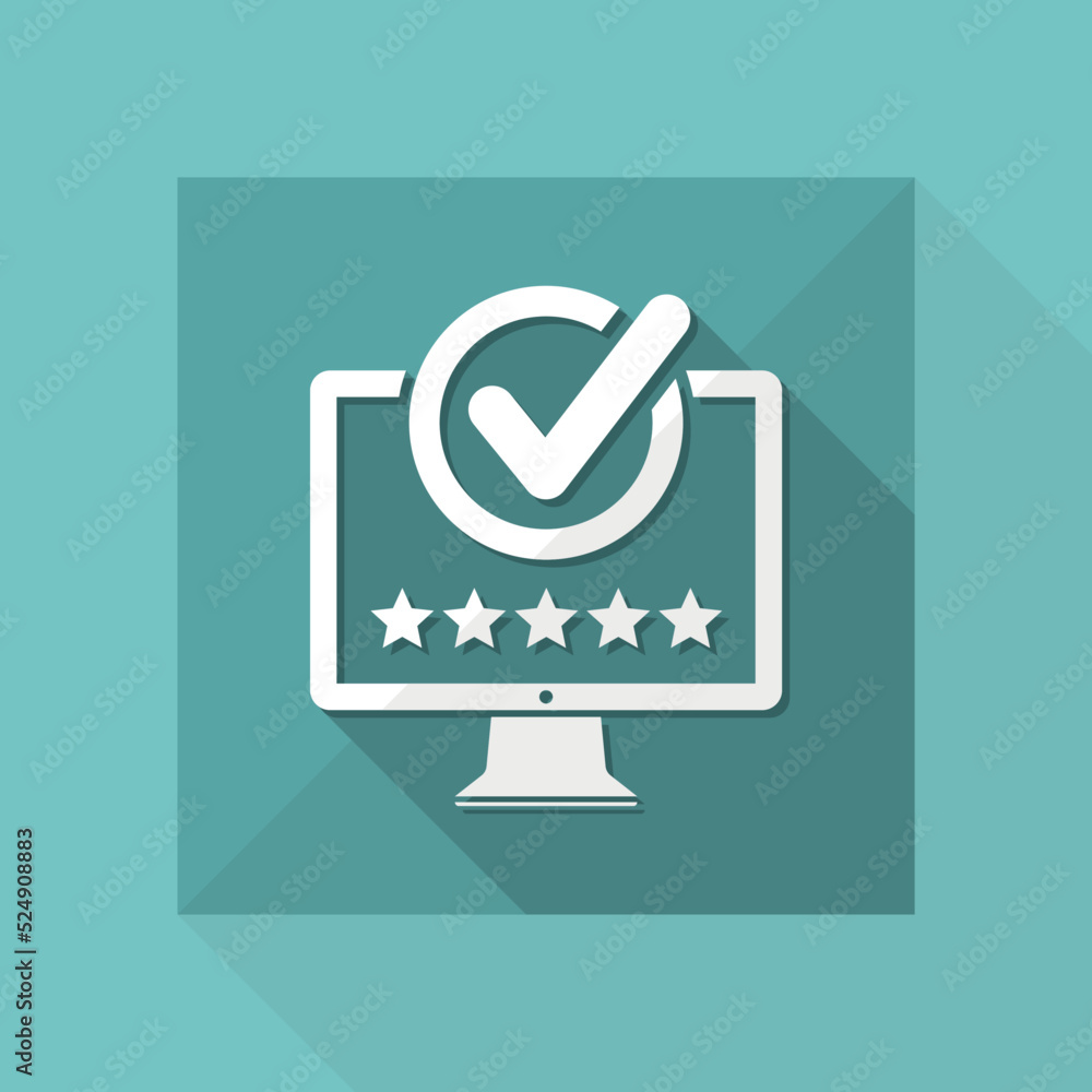 Poster best rating computer - flat minimal icon