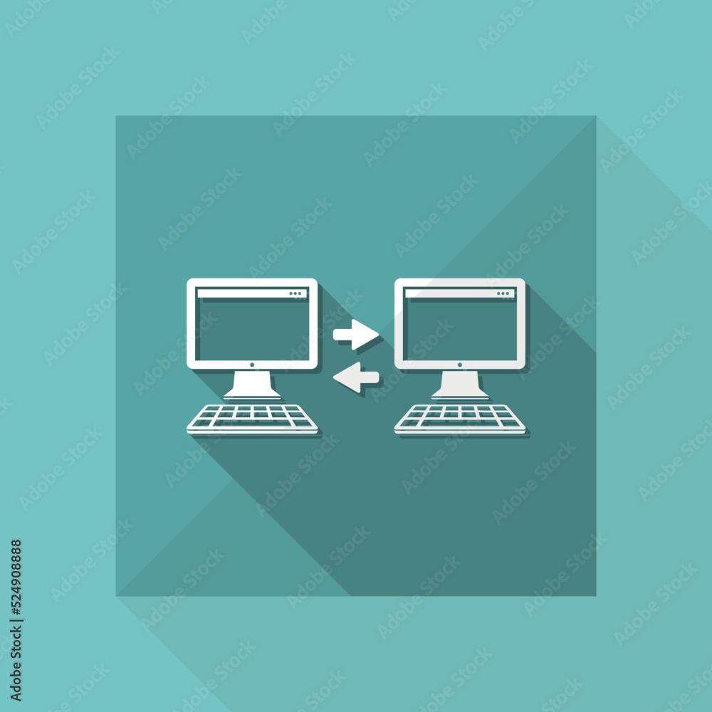 Poster computer data transfer - minimal flat icon