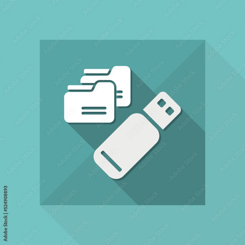 Poster usb memory - flat minimal icon