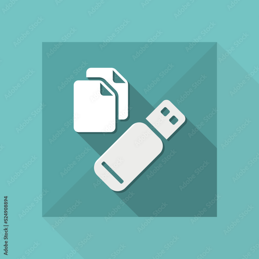 Poster usb memory - flat minimal icon