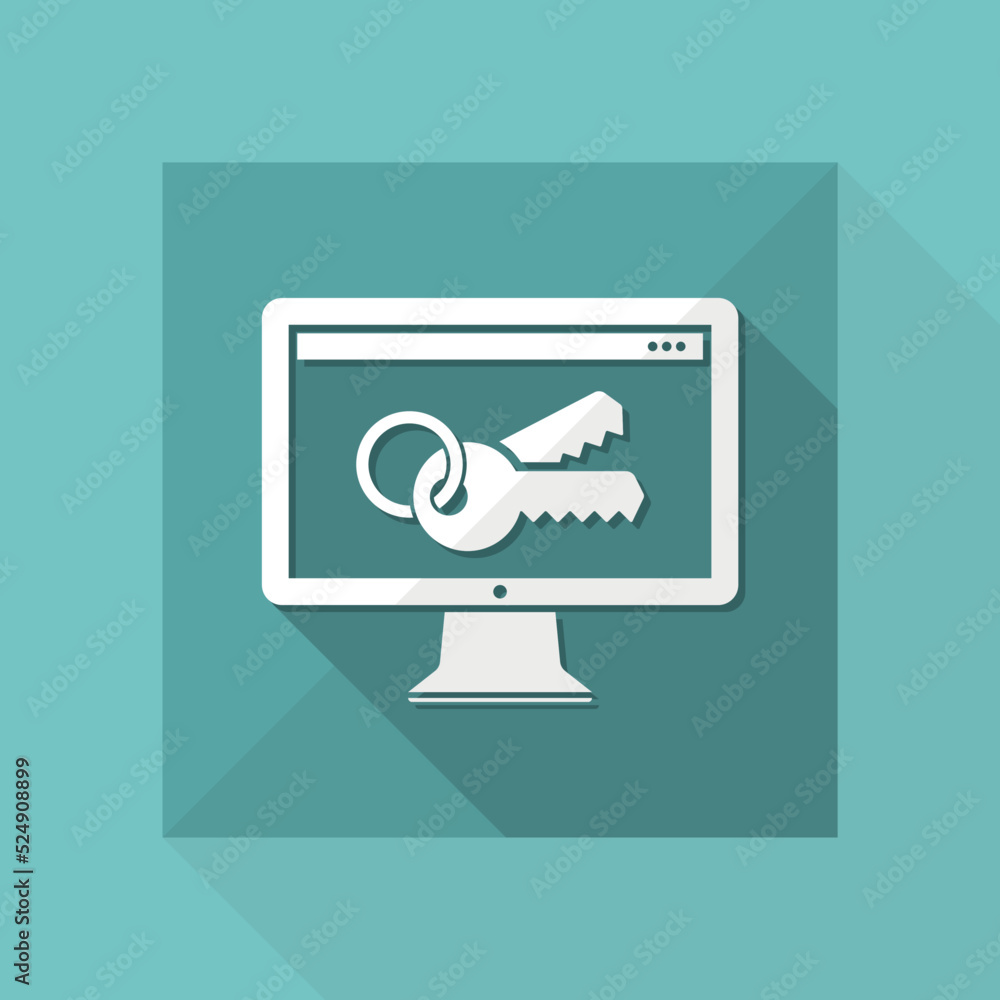 Poster computer password - flat minimal icon