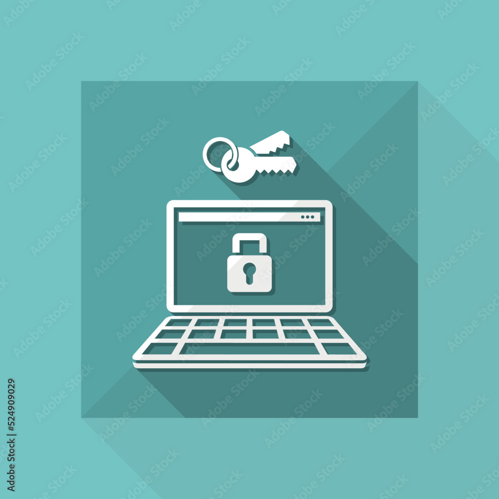 Poster private computer account - flat minimal icon