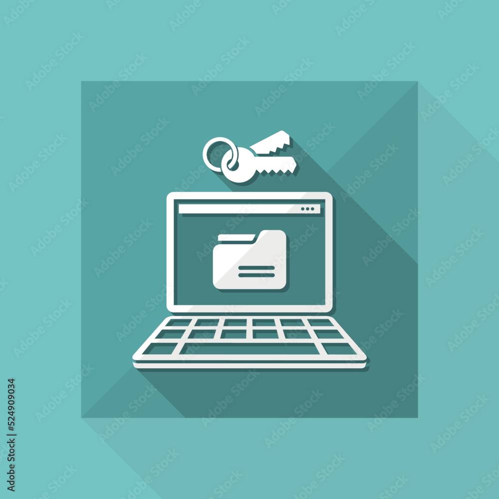 Poster protected folder - flat minimal icon