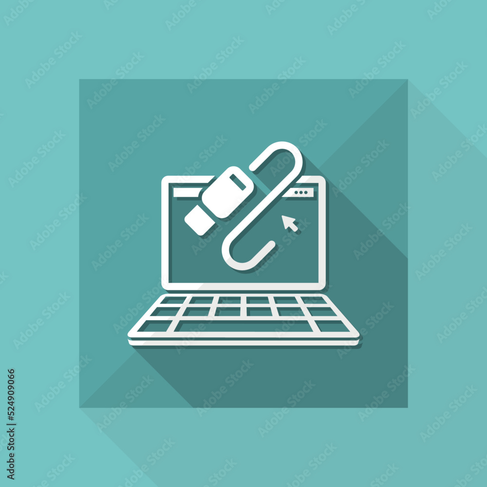 Poster usb data transfer - flat minimal icon