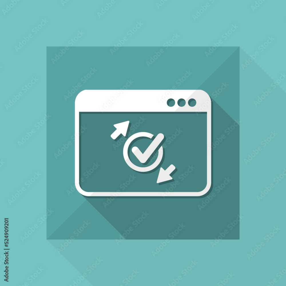 Poster check transfer window - vector flat minimal icon