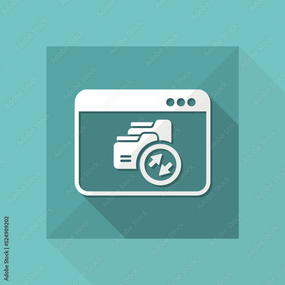 Poster data transfer window - vector flat minimal icon