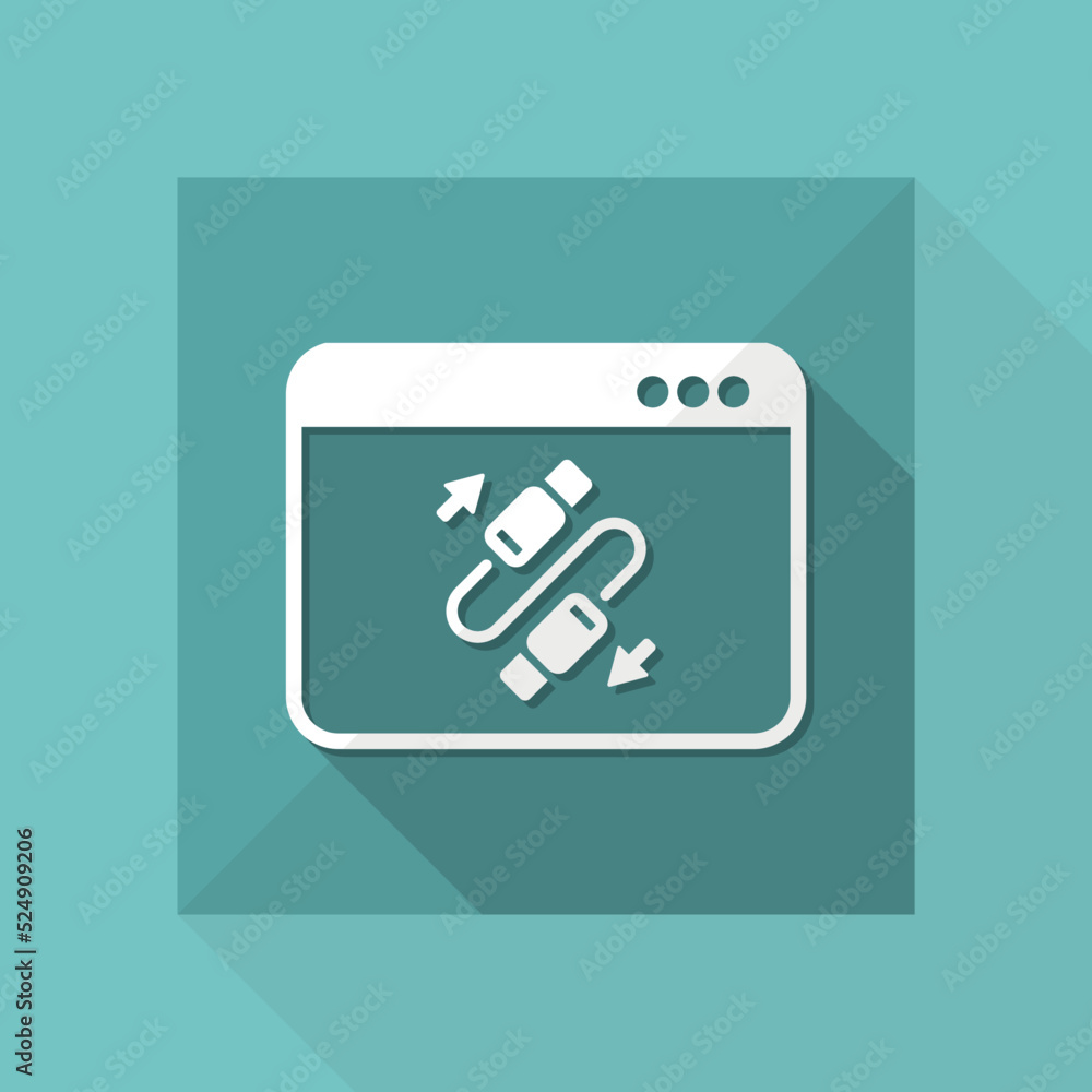 Poster cable connection setting - vector flat minimal icon