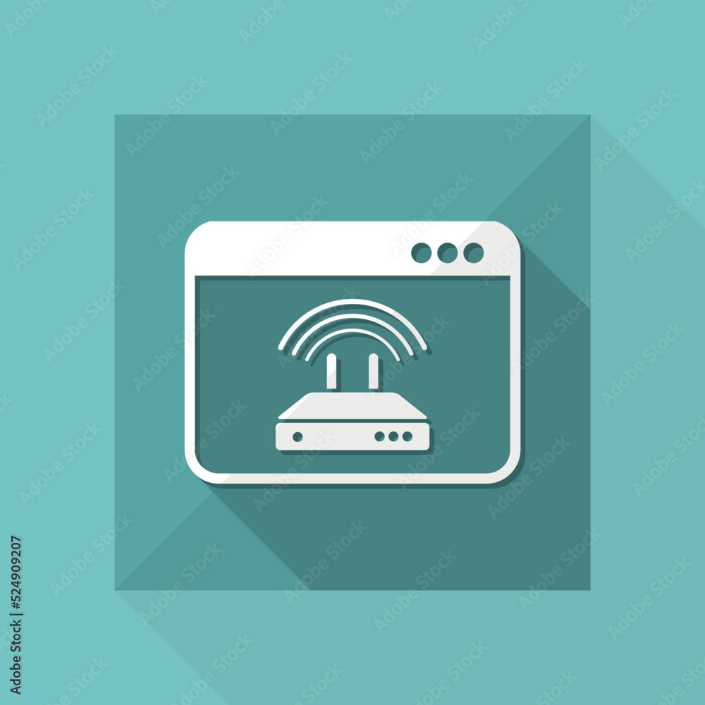 Poster router settings - vector flat minimal icon