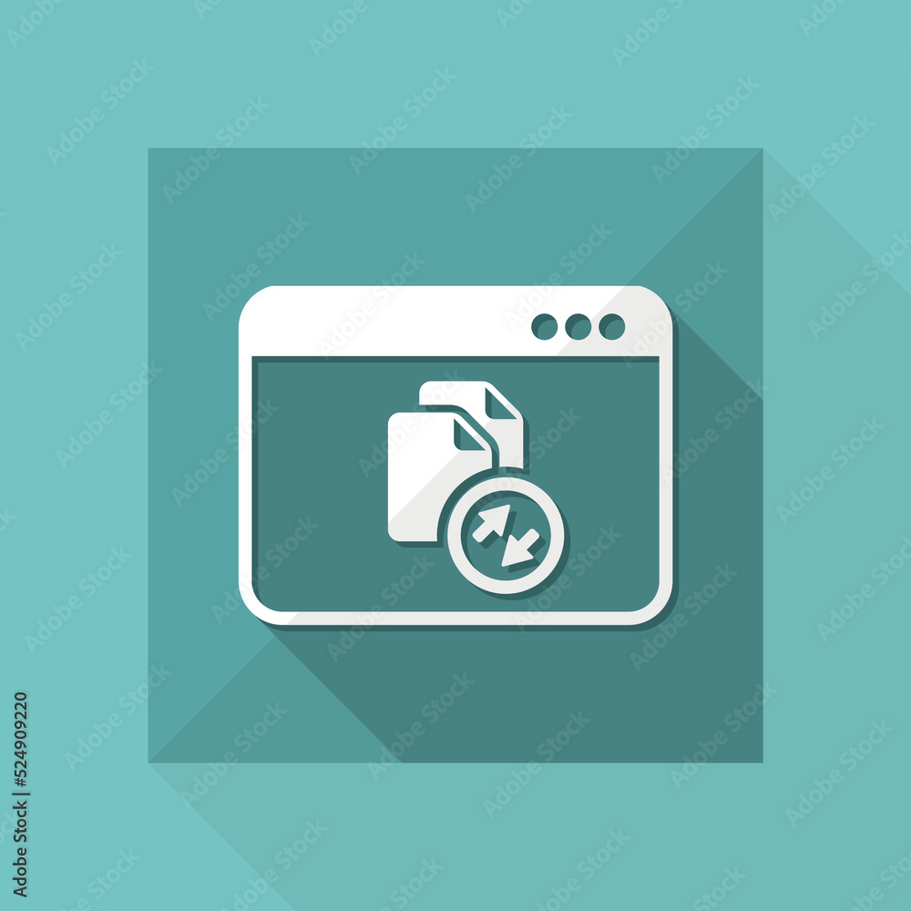 Poster data transfer window - vector flat minimal icon