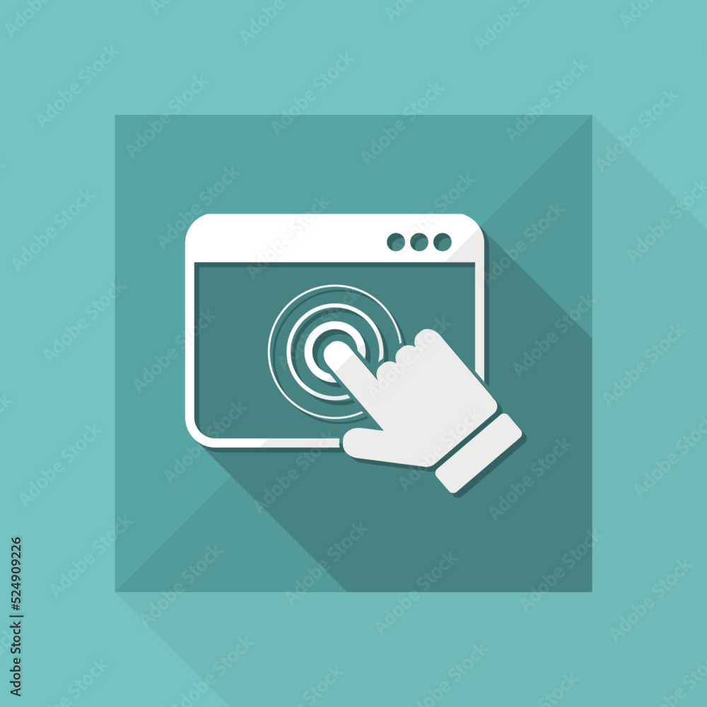 Poster browser touch - vector flat minimal icon