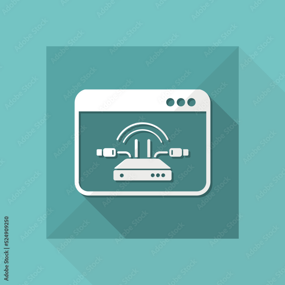 Poster modem connection - vector flat minimal icon