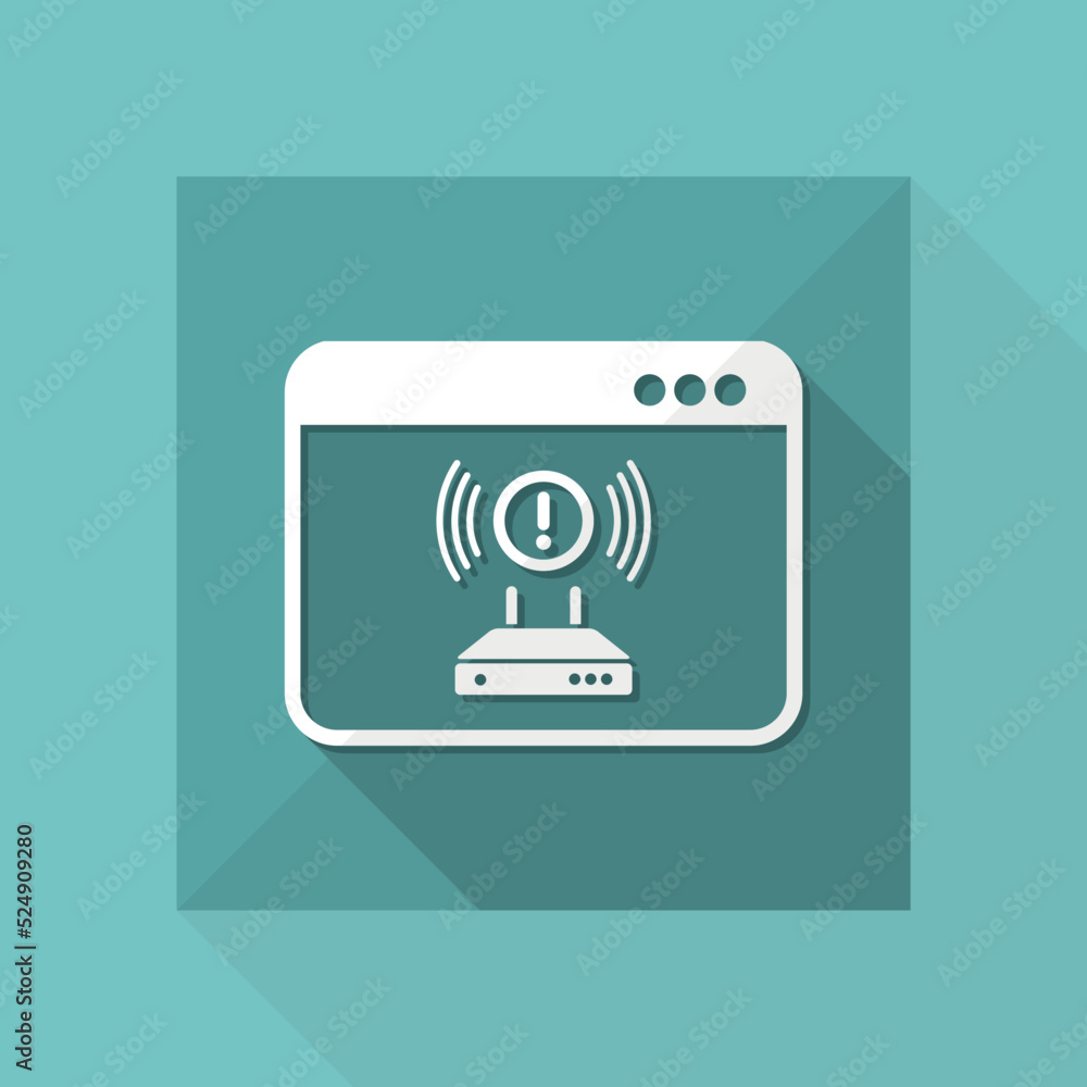 Poster router alert error - vector flat minimal icon