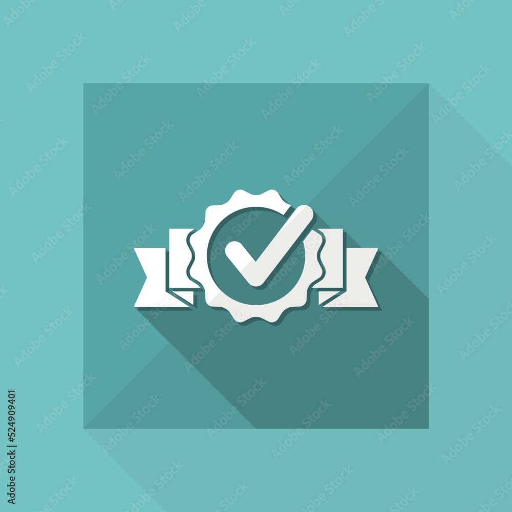 Poster checkmark certificate - vector flat minimal icon