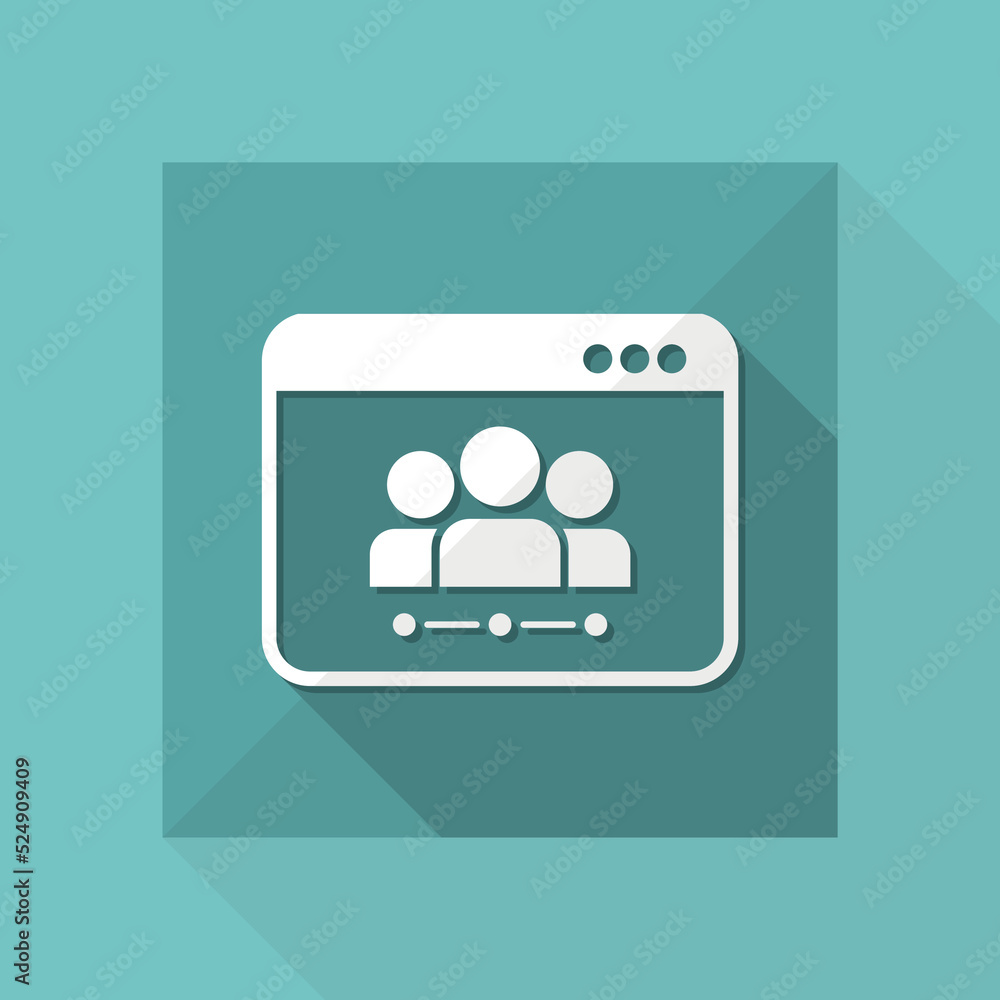 Poster networking concept - vector flat minimal icon
