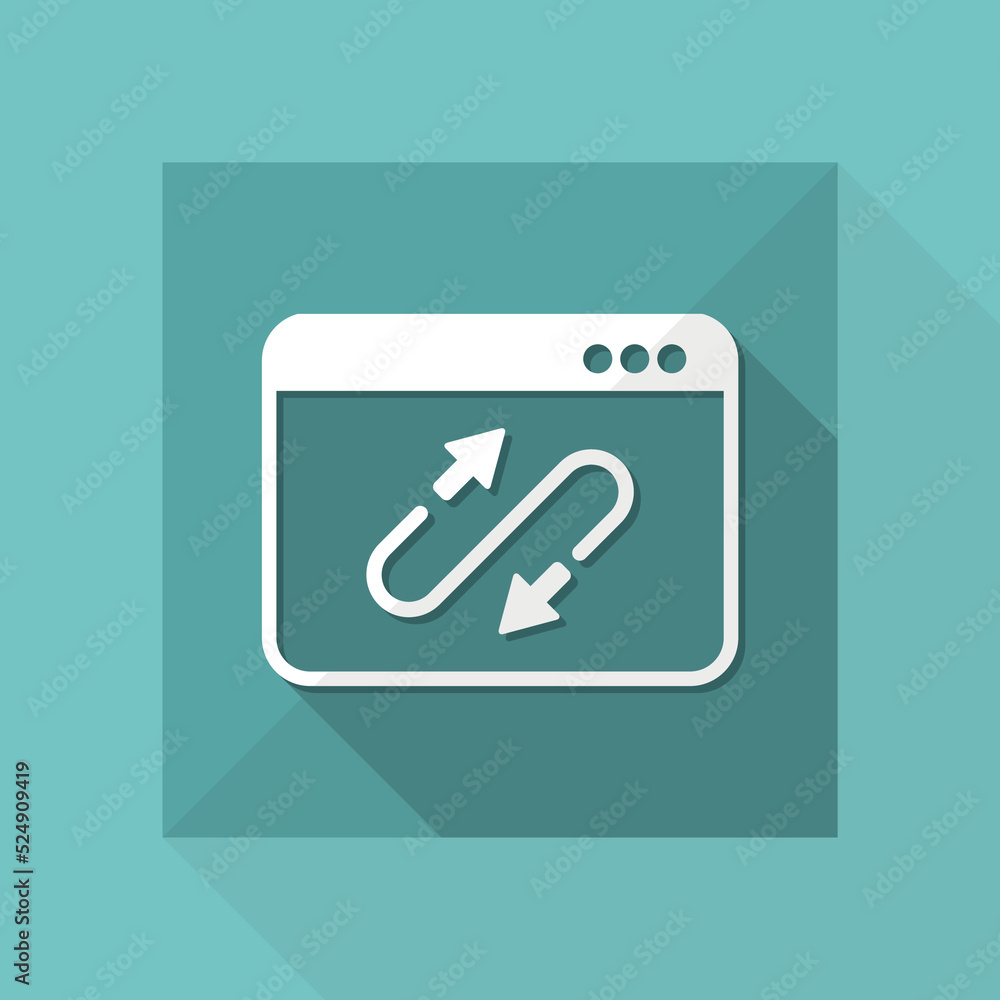 Poster cable connection setting - vector flat minimal icon